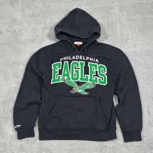Mitchell & Ness Philadelphia Eagles Hoodie Mens S Black NFL Pullover Casual Y2K